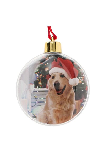 OEM Transparent globe Christmas tree ornament for photo 9cm