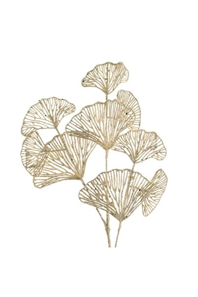 ANTBRO Creangă decorativă de Crăciun, 66 cm, lungime, frunze perforate, bej ș...