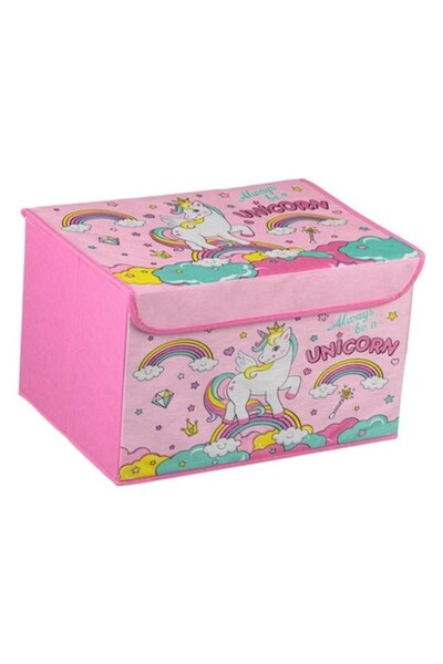 OEM Textile Storage Box Unicorn with Lid 40x30x25cm