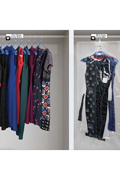 SHOPIENS Sac de rufe cu vid Magic Saver 70x144 cm, transparent, fermoar dublu...