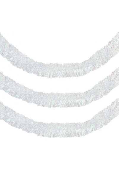 OEM White iridescent Christmas tinsel (3 m x 8 cm)