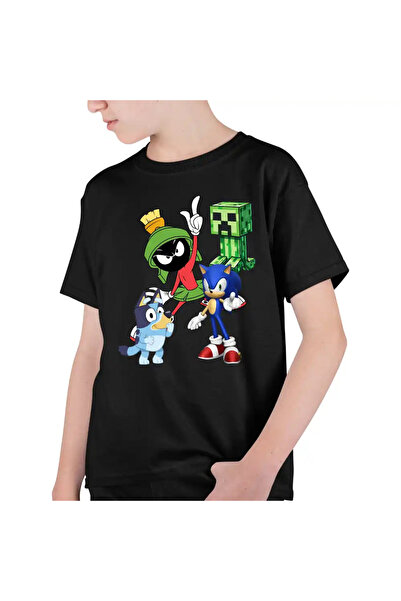 OEM Tricou Copii Baieti Marvin Blue Sonic Creeper Looney Desene