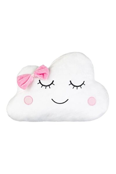 OEM Pernă decorativă Nor alb cu fundă roz 38x34cm