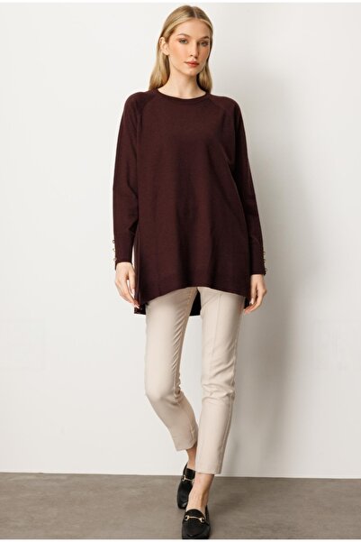 Mutlu Ertan بلوزة تريكو بياقة دائرية أساسية