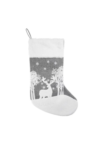 SHOPIENS Decorațiune de Crăciun pentru șosete, ren gri, 41 cm (DCJ329)