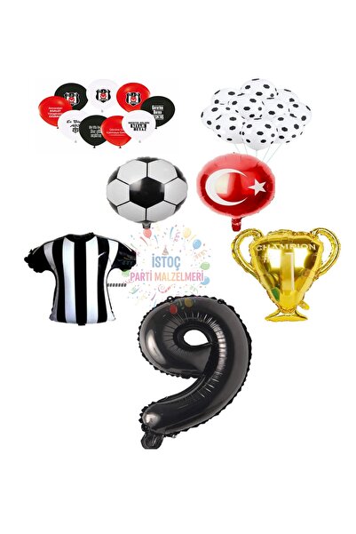 İSTOÇ PARTİ Black and White Fan Balloon Set Age 9