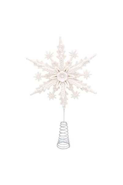 OEM Top pentru brad alb, cu fulgi de nea și sclipici, 23 cm