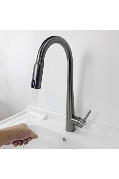 AB Luxury Concept Professional faucet, touch sensor, pull-out shower and 360°rotating, 2 water flow, digital display