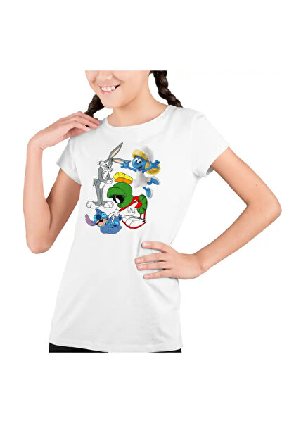 OEM Tricou Copii Fete Marvin Stitch Bugs Bunny Strumfita Strumfii