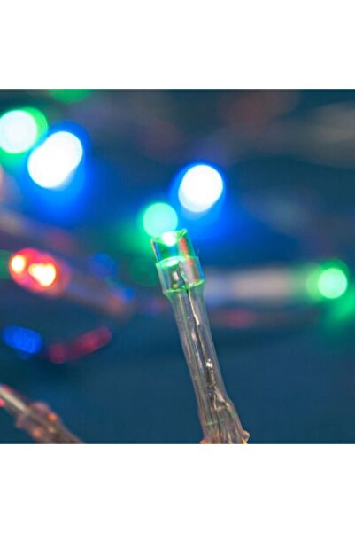 SHOPIENS Șir luminos LED multicolor, 20 becuri, cablu transparent, 2,2 m, bat...