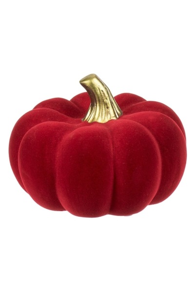 OEM Decorațiune de Crăciun din ceramică, catifea roșie, cu dovleac și tulpină...