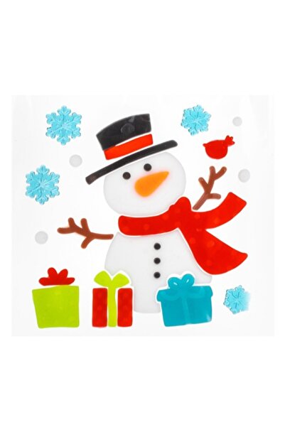 SHOPIENS Autocolante cu gel pentru om de zăpadă cu cadouri și cristale pentru...