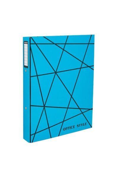SHOPIENS Office Style Ring Binder, Lined Model, 2 Rings, Turquoise, 31.5x24cm, 4cm Spine, A4