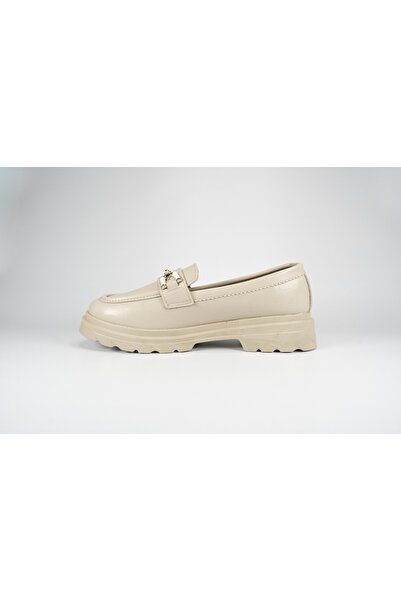 innsteal Parisienne Dorée Model Taş Detaylı Rahat Günlük Model Kadın Rugan Loafer Ayakkabı