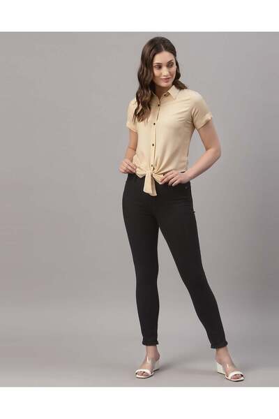 iza Beige Knot Top