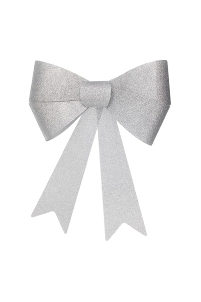 OEM Christmas Decorative Bow Glitter, Silver, 38cm