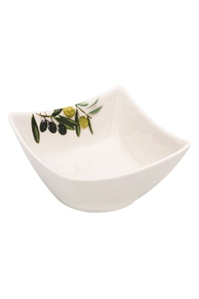 SHOPIENS Porcelain bowl, olive pattern, white, 200 ml