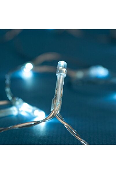 SHOPIENS Șir luminos decorativ, 20 becuri LED, alb rece, cablu transparent, 2...