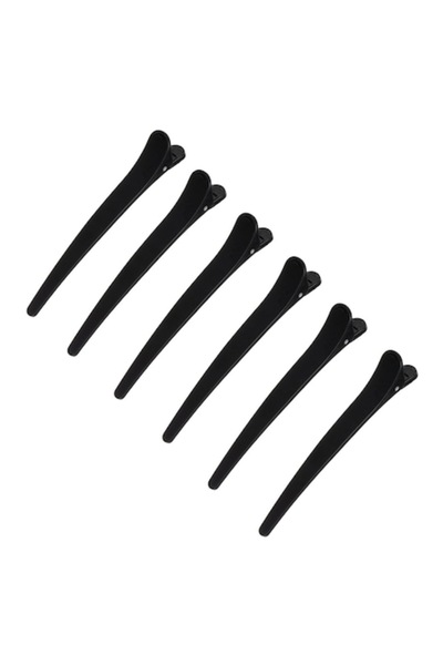 OEM Γυαλιστερά μαύρα κλιπ για κομμωτήριο 11 cm - 6 τεμάχια