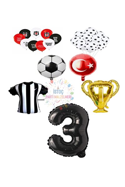 İSTOÇ PARTİ Black and White Fan Balloon Set Age 3