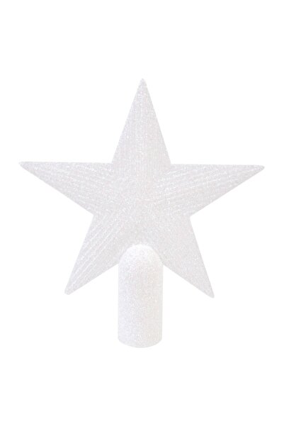 OEM Tree top white iridescent glitter star 15cm