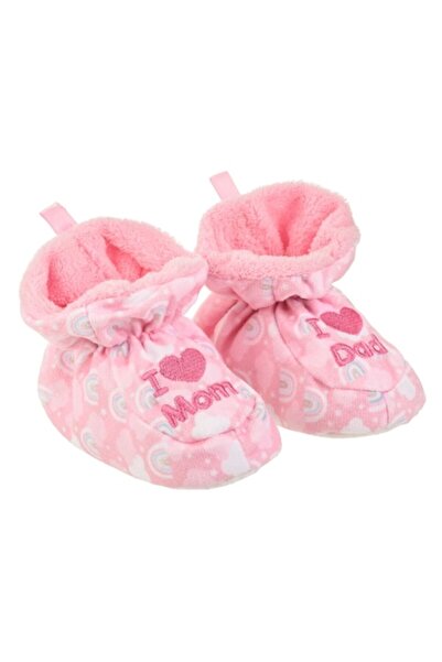 OEM Ghetuțe roz curcubeu pentru bebeluși de iarnă „Iubesc mama, iubesc tata”