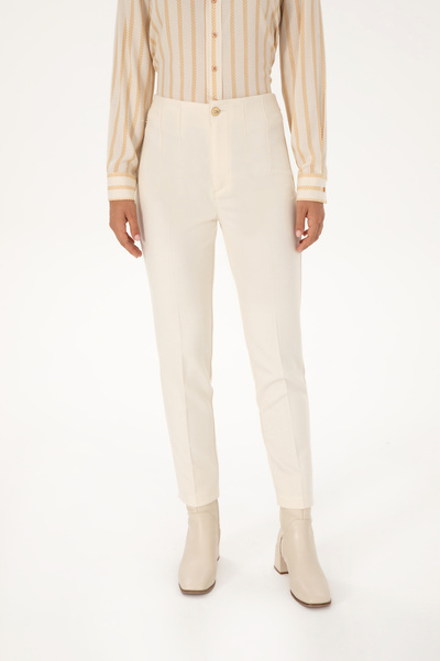 U.S. Polo Assn. Women's White Carrot High Waist Canvas Pants 50309266-Vr256