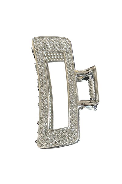 TAKIŞTIR Silver Color Stone Detailed Metal Latch Buckle