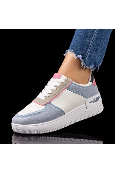 Modlet.ro Women's white, blue, and pink sneakers MOD01444