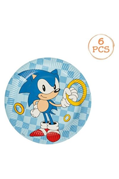 OEM Cardboard Plate Set, Sonic, 23cm, Blue, 6 Pieces