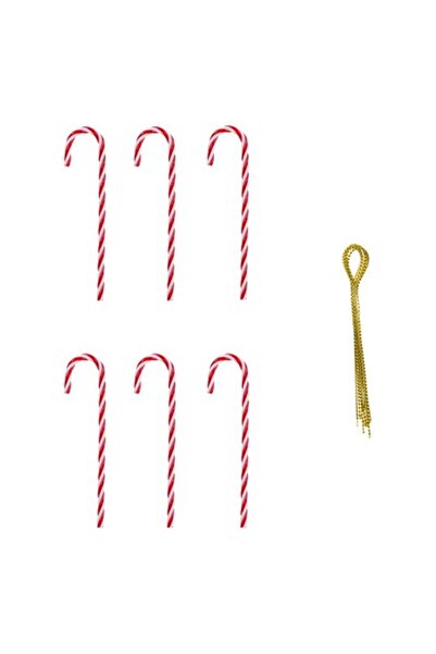 SHOPIENS Set de ornamente de Crăciun din acadele roșii și albe 15cm - 6 buc