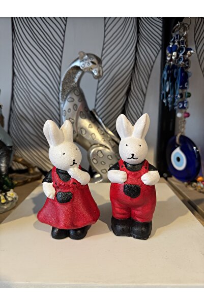 Atak Hediyelik Dekoratif 2’li tavşan biblo polyester
