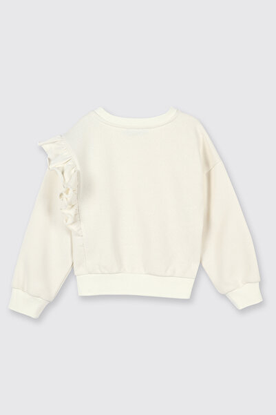 Panço Baby Girl Ecru Sweatshirt