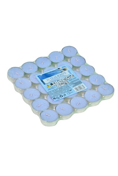 SHOPIENS Lumânări tip pastilă, albastre, set de 25, parfum Flori de Bumbac, t...