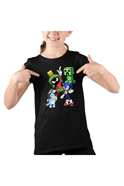 OEM Tricou Copii Fete Marvin Blue Sonic Creeper Looney Desene