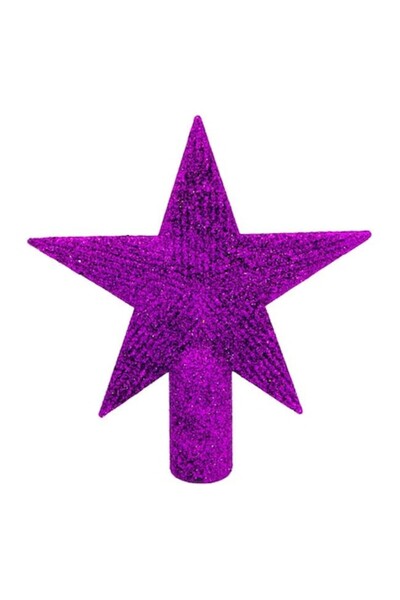 OEM Buton de Crăciun cu stea mov și sclipici, 15 cm, plastic