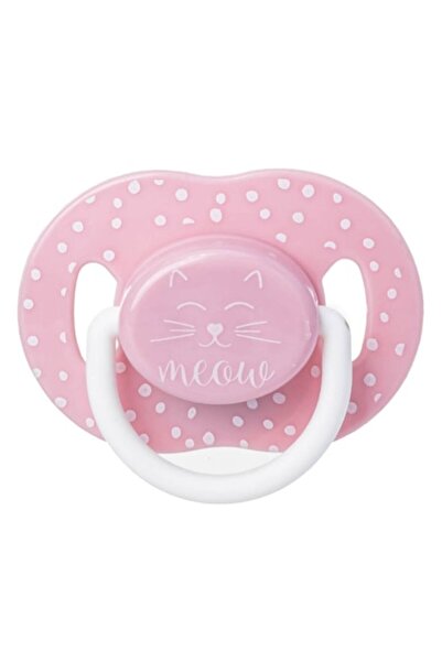 OEM Suzetă din silicon roz și alb cu design și cutie de pisică, 0-6 luni - Ho...