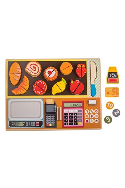 OEM Wooden Food Marking House Set Puzzle 30x22cm