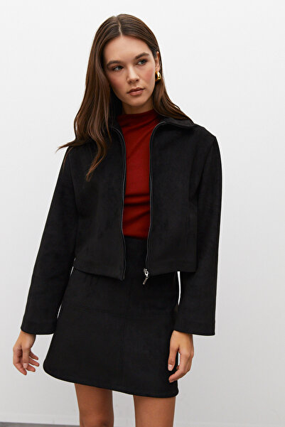 urban focus Zippered Suede Jacket