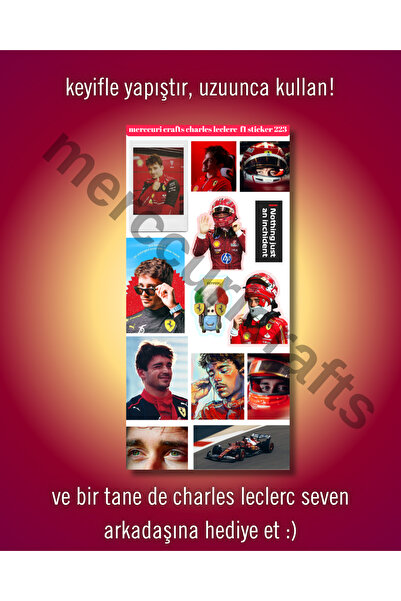 merccuri crafts مجموعة ملصقات تشارلز لوكلير لسباقات الفورمولا 1 (أكثر من 29 قطعة عالية الجودة) - دفتر ملاحظات، ملصق، سكوديريا فيراري
