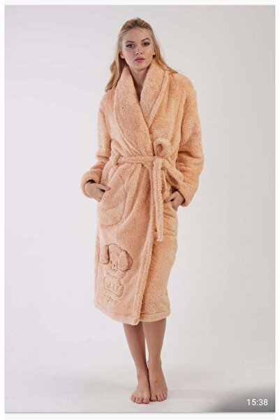 Pimody Γυναικεία βελούδινη ρόμπα με κουκούλα