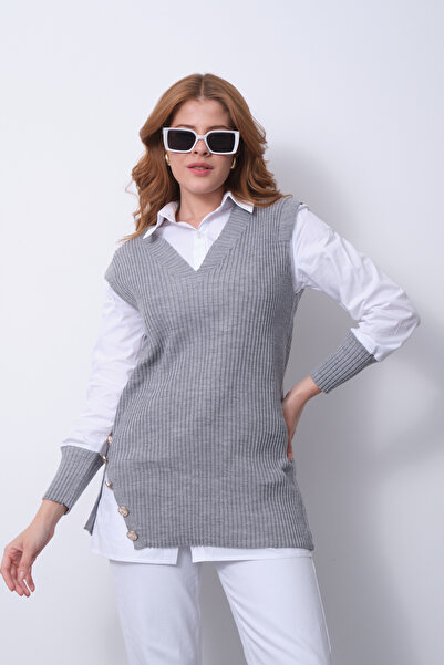 Clothes Fast Ribbed Knit Sweater Shirt Double Combination