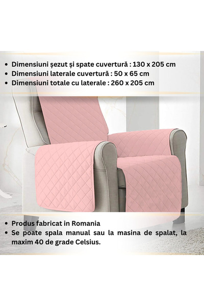 OEM Quilted armchair cover, 100% polyester (microfiber)