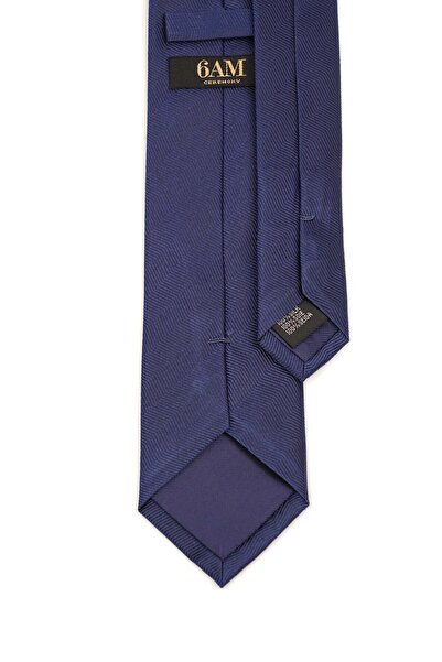 6AM Ceremony Navy blue silk tie with textured pattern