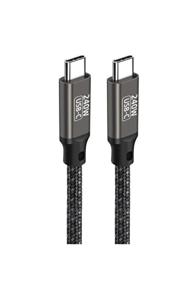 zore Black Qg02 Type-C to Type-C Pd3.1 Data Cable 240W 480Mbps 1 Meter-Senk