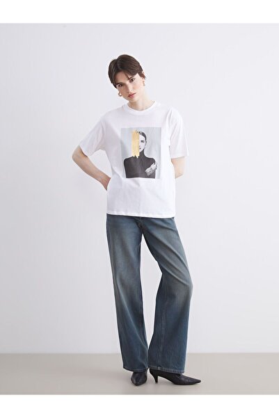 LC Waikiki Lcw Vision Crew Neck Printed Oversize Women's T-Shirt