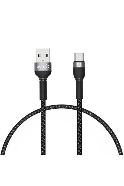 zore Black Shira Series Type-C USB Cable 30 Cm-Senk