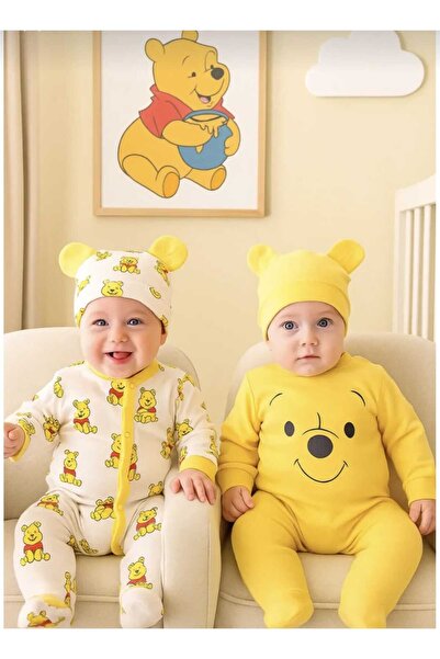 şirabebek Ayıcıklı İkili Erkek Tulum Set %100 Pamuklu