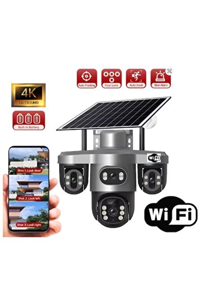 OEM YX209-WIFI Triple Rotating WiFi Solar Surveillance Camera (Gray)