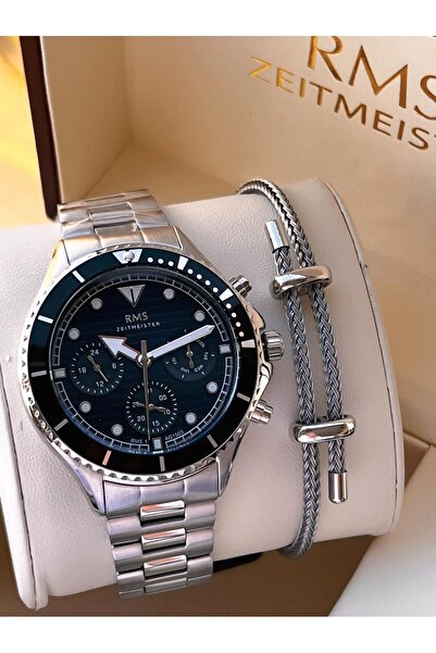 RMS Romanson 2 Years Warranty Steel Strap Steel Case 5 Atm Water Resistant Men's Wristwatch Ag1503.01